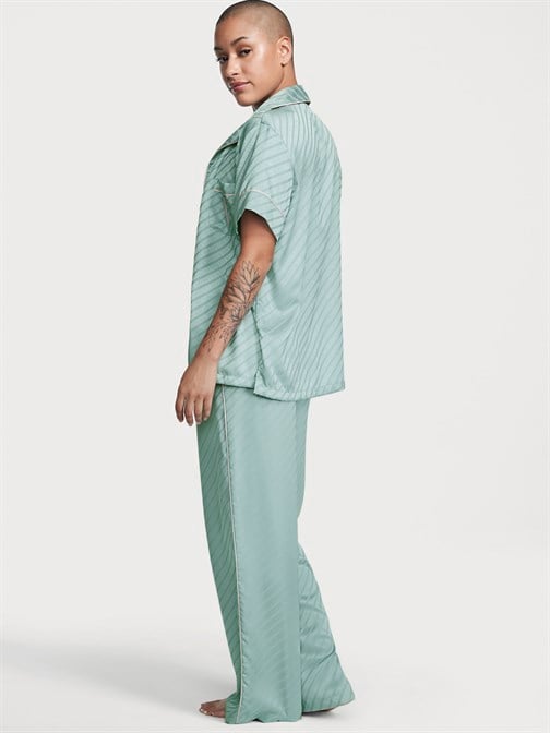 Saten Uzun Pijama Takımı