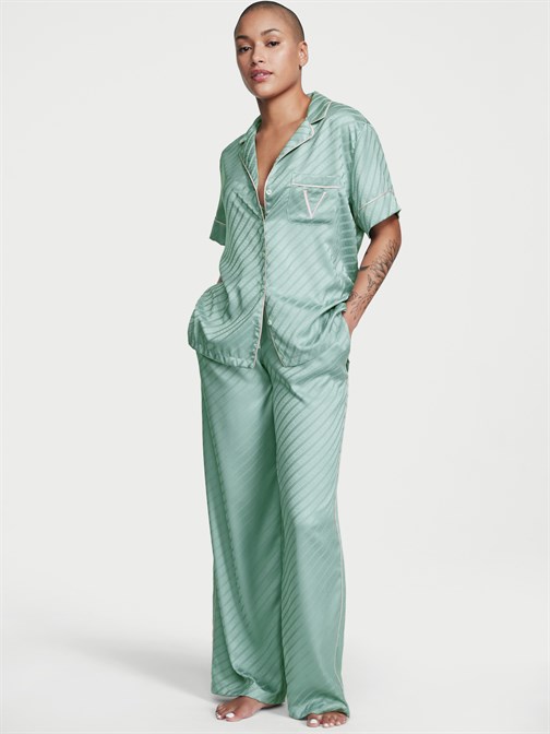 Saten Uzun Pijama Takımı