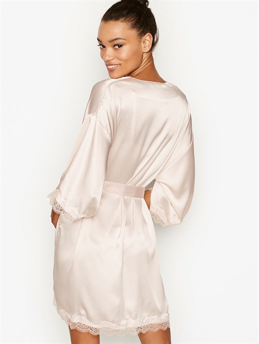 Satin & Lace Kimono Robe