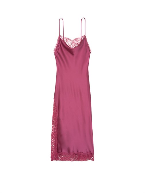 Satin & Lace Midi Slip Dress
