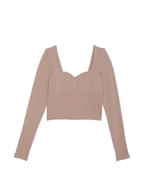 Soft Seamless Uzun Kollu Kalp Yaka Üst