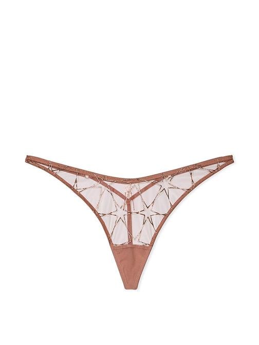 Stardust İşlemeli Derin Bacak Kesim V-String Külot