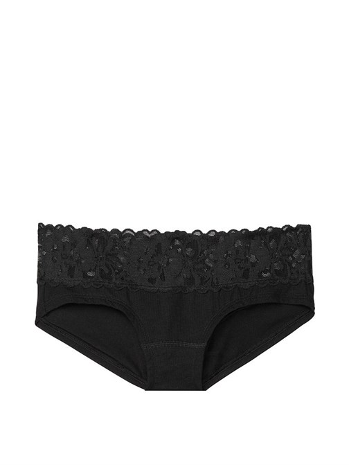 Stretch Cotton Lace-waist Hiphugger Panty