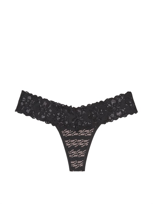 Stretch Cotton Lace-waist Thong Panty