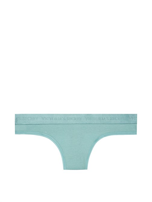 Stretch Cotton Logo Thong Panty