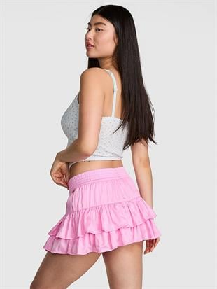 Summer Fling Saten Fırfırlı Etek