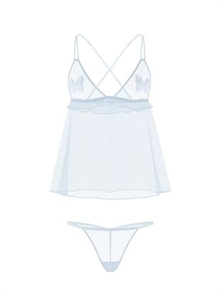 Tease Kelebekli Şifon Babydoll Takımı