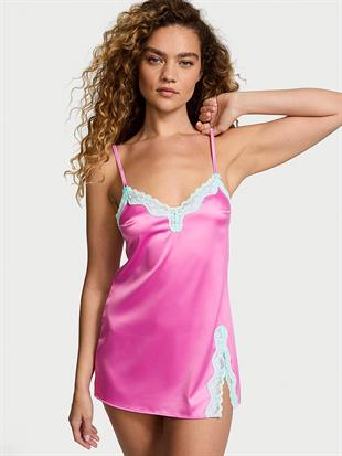 Tease Saten Dantelli Mini Gecelik