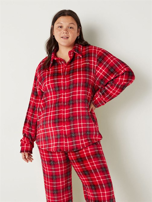 Teddy Düğmeli Pijama Üstü
