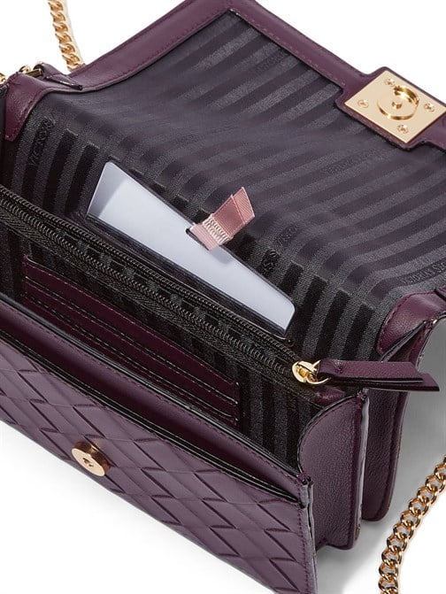 The Victoria Black Violet Woven Mini Omuz Çantası