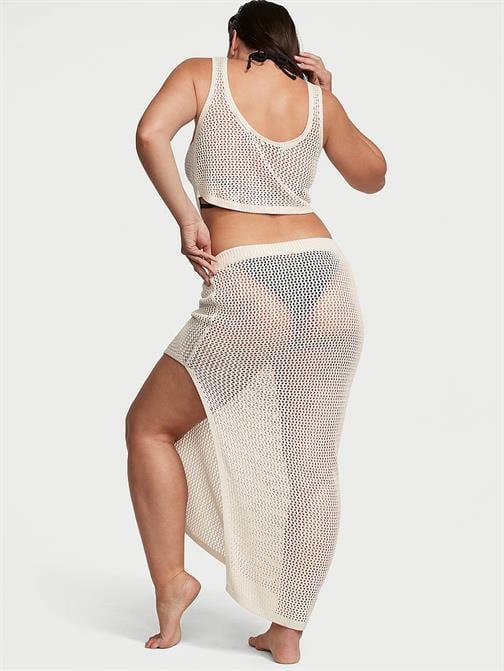 Tığ İşi Crop Kolsuz Bluz