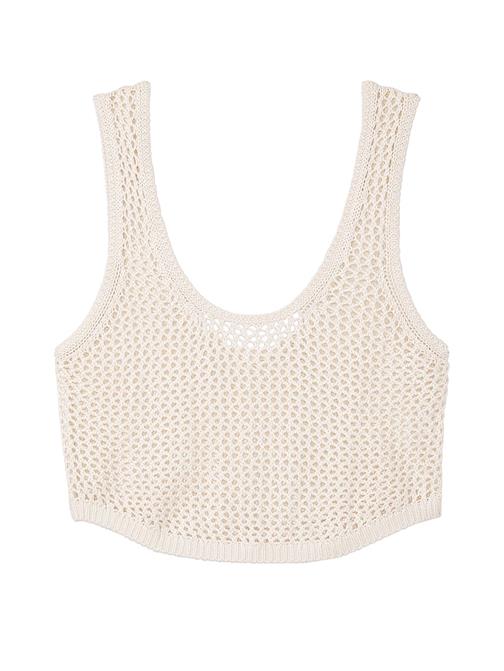 Tığ İşi Crop Kolsuz Bluz