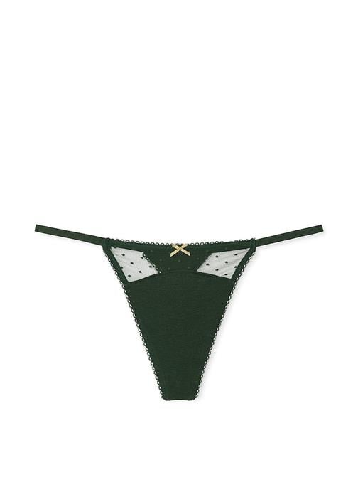 Tül Pamuklu Puantiyeli V-String Külot