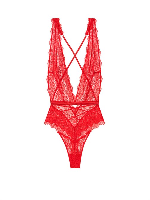 Unlined Lace Plunge Teddy