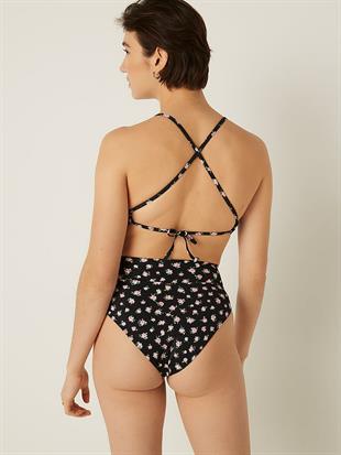 V Çapraz Geçişli Yüksek Bel Cheeky Bikini Altı