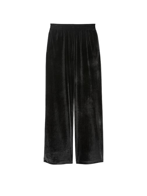 Velour Shine Logolu Geniş Paça Pantolon
