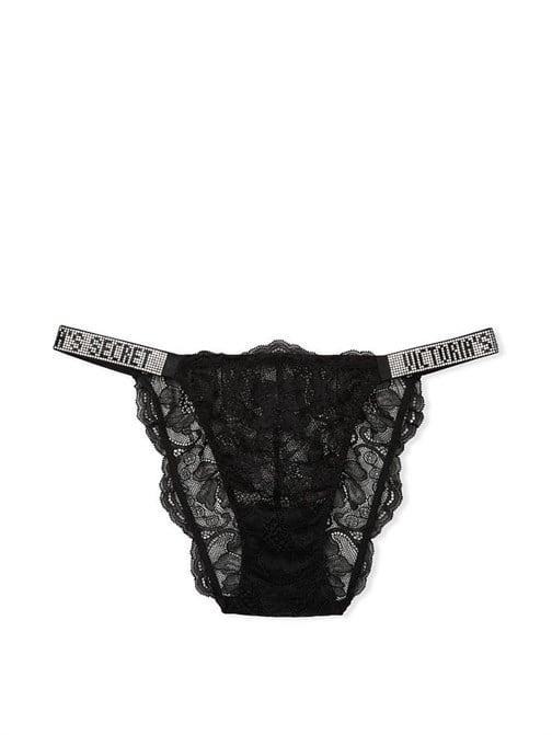 Very Sexy Işıltılı Askılı Dantel Bikini Külot