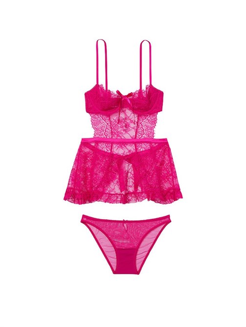 Very Sexy Wicked La Fleur Arkası Açık Babydoll