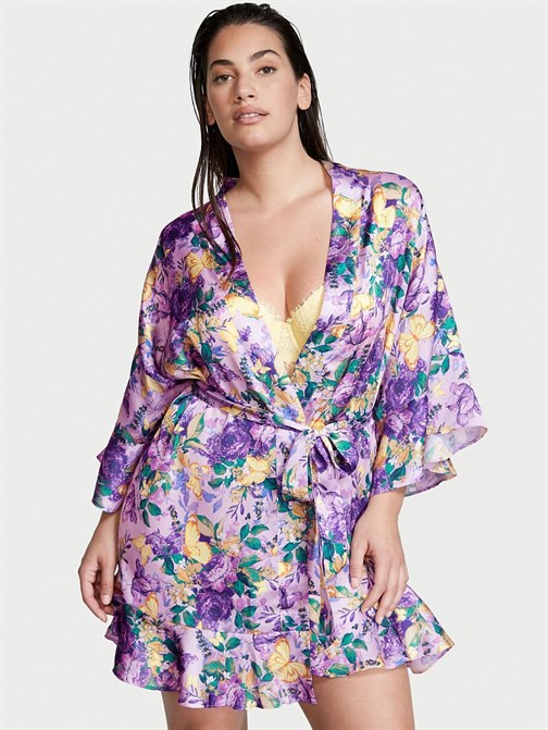 Victoria's Secret Fırfırlı Saten Sabahlık