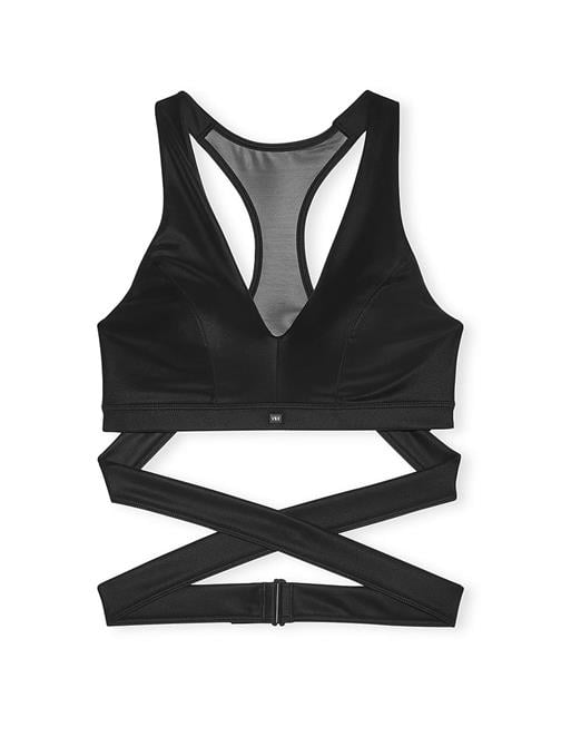 VSX Süet Etkili Dekolteli Wrap Sporcu Sütyeni