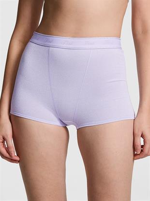 Yüksek Bel Işıltılı Boyshort Külot