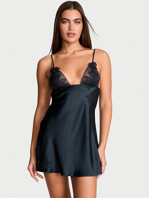 Ziggy Glam Noir İşlemeli Mini Gecelik
