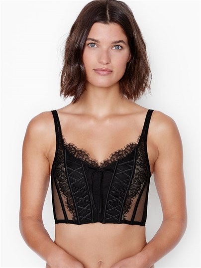 Unlined Lace-up Bra Top