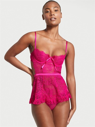Very Sexy Wicked La Fleur Arkası Açık Babydoll