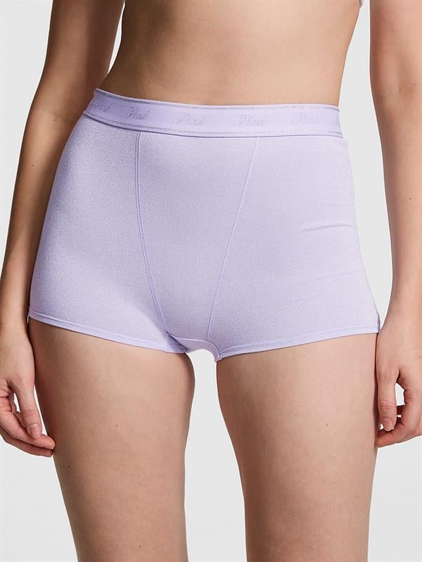Yüksek Bel Işıltılı Boyshort Külot