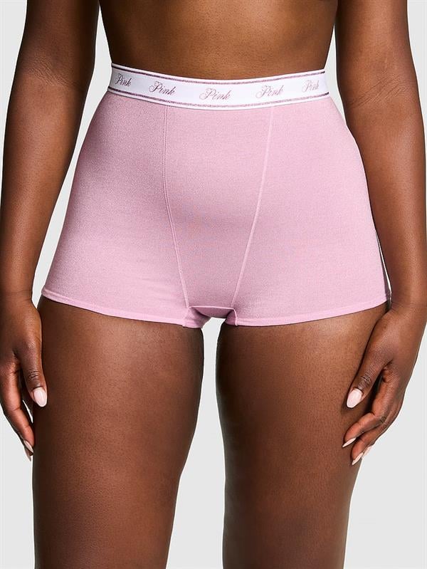 Yüksek Bel Işıltılı Boyshort Külot
