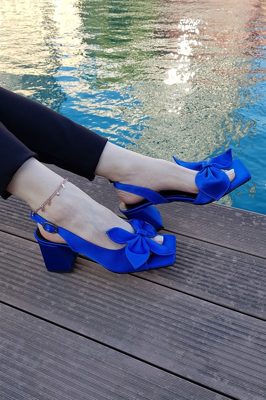 Bianco Lucci Kadın Kurdaleli Topuklu Şık Ayakkabı - Mavi