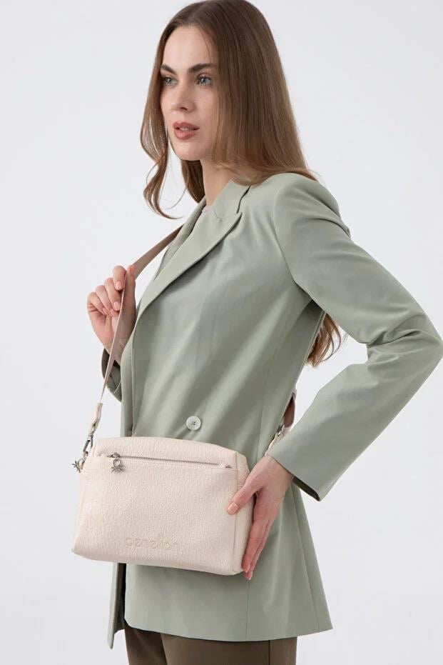 Benetton 1475 Bej Çapraz Bayan Çanta