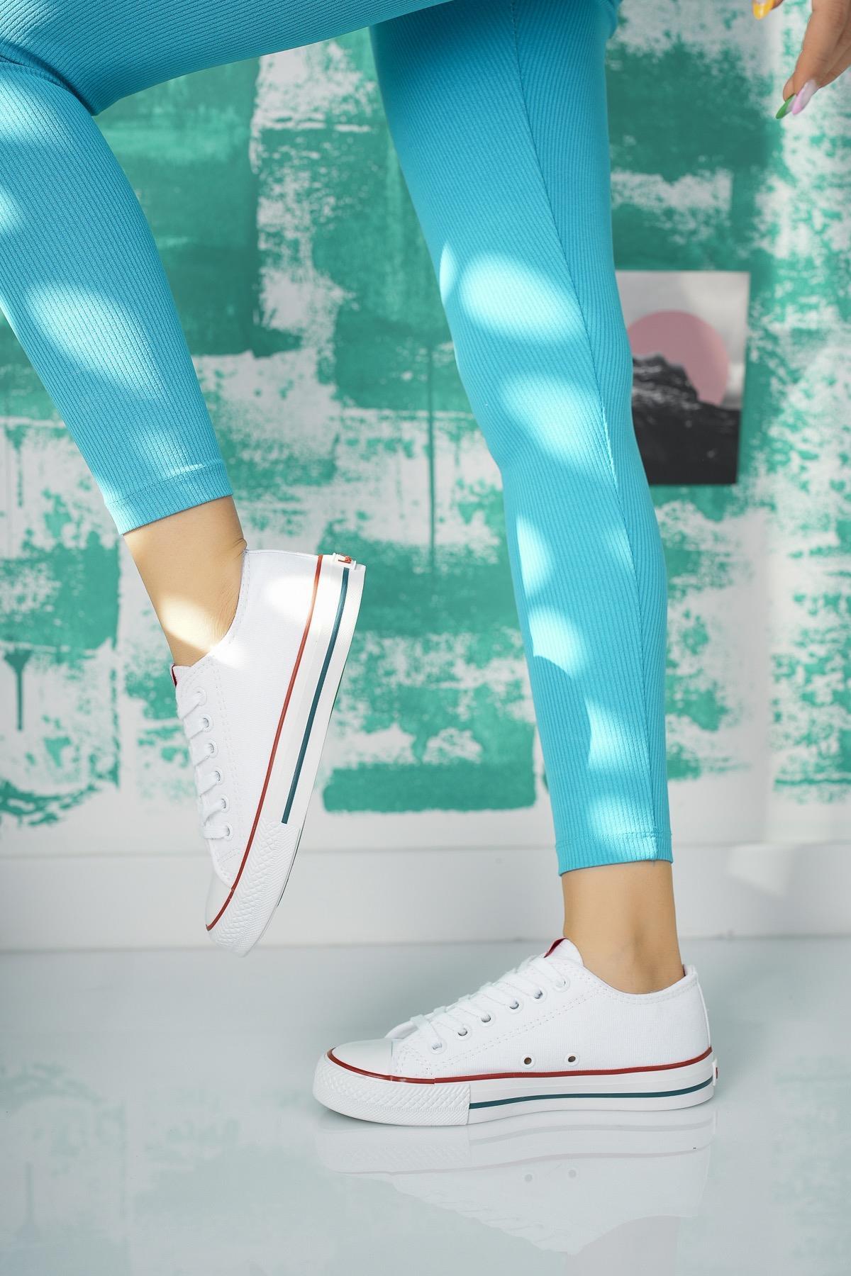 Benetton 30196 Beyaz Kısa Kadın Sneakers