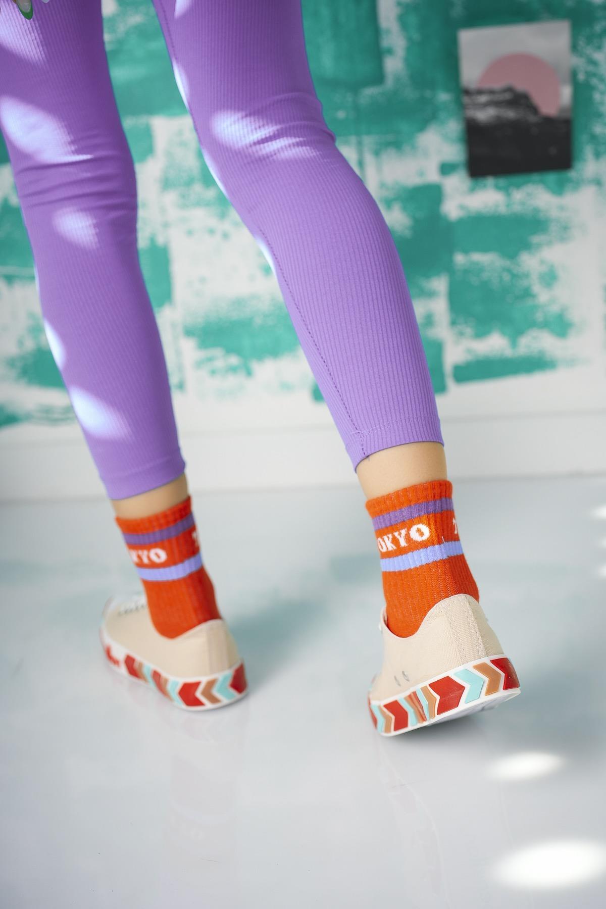 Benetton 30620 Bej Kısa Kadın Sneakers