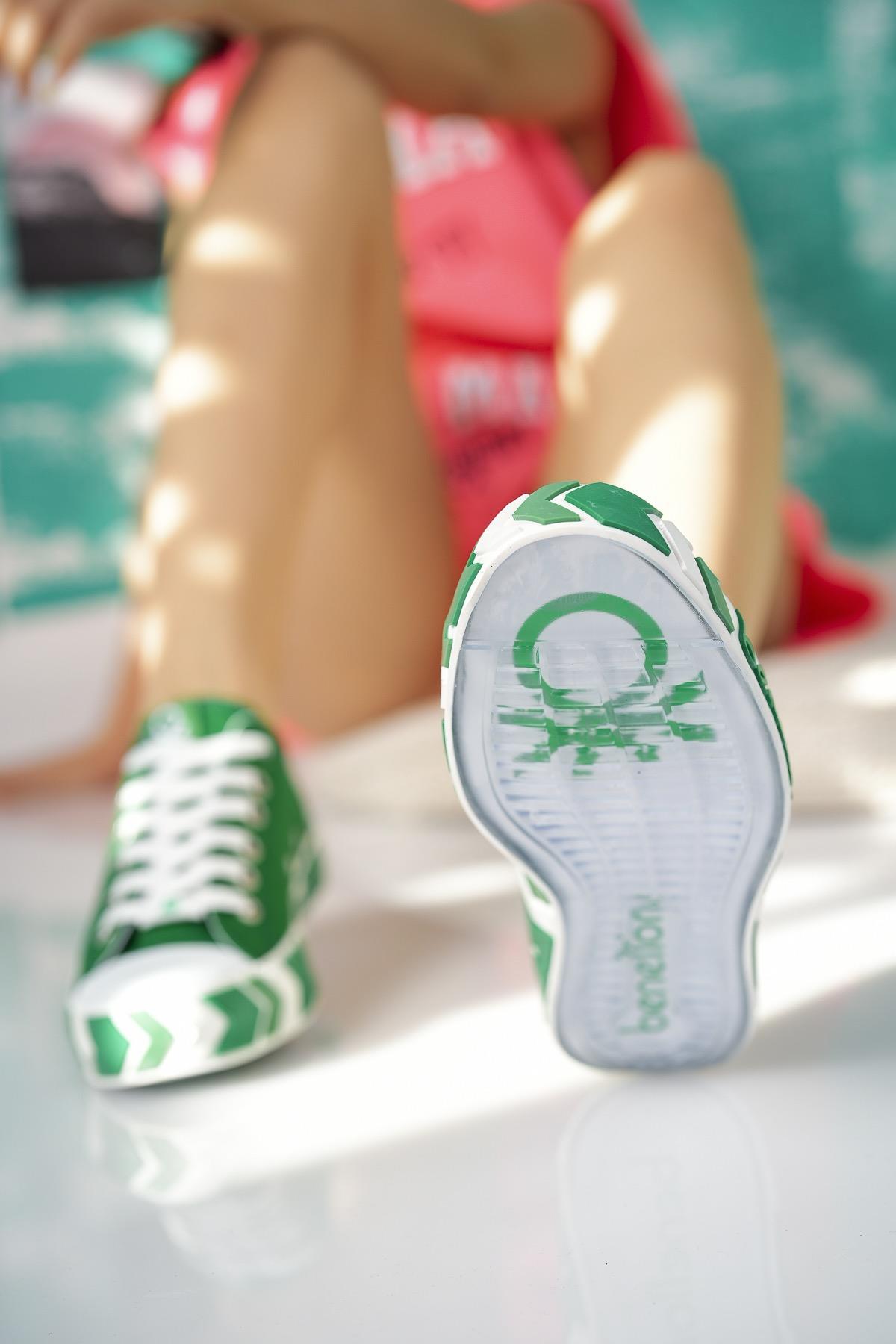 Benetton 30620 Yeşil Kısa Kadın Sneakers