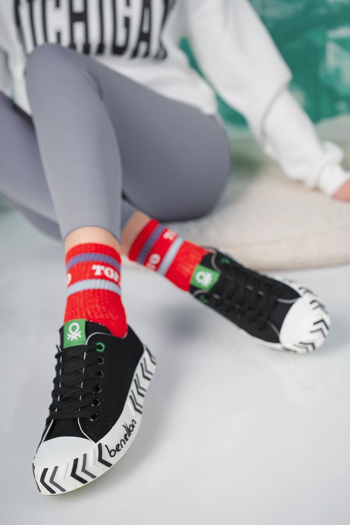 Benetton 30624 Siyah Kısa Unisex Sneakers