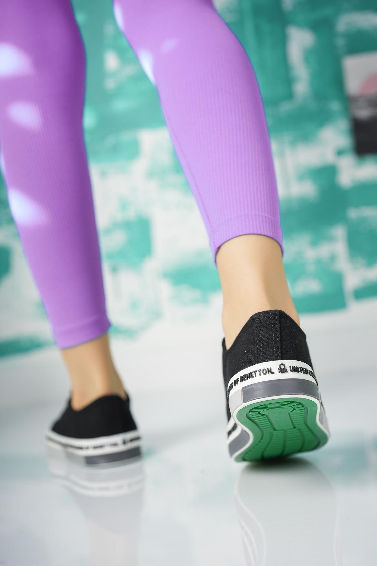 Benetton 70017 Siyah Kısa Kadın Sneakers