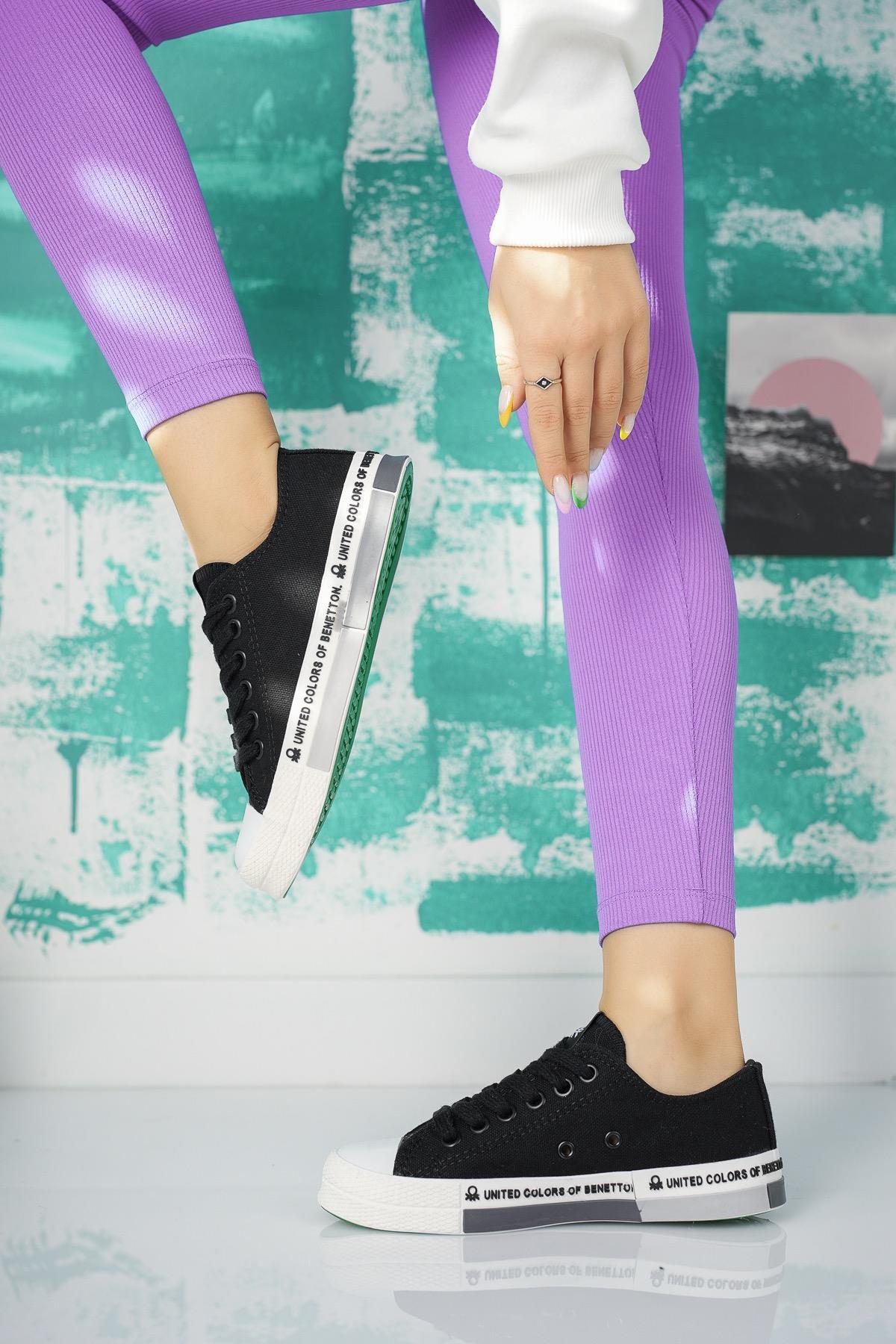 Benetton 70017 Siyah Kısa Kadın Sneakers
