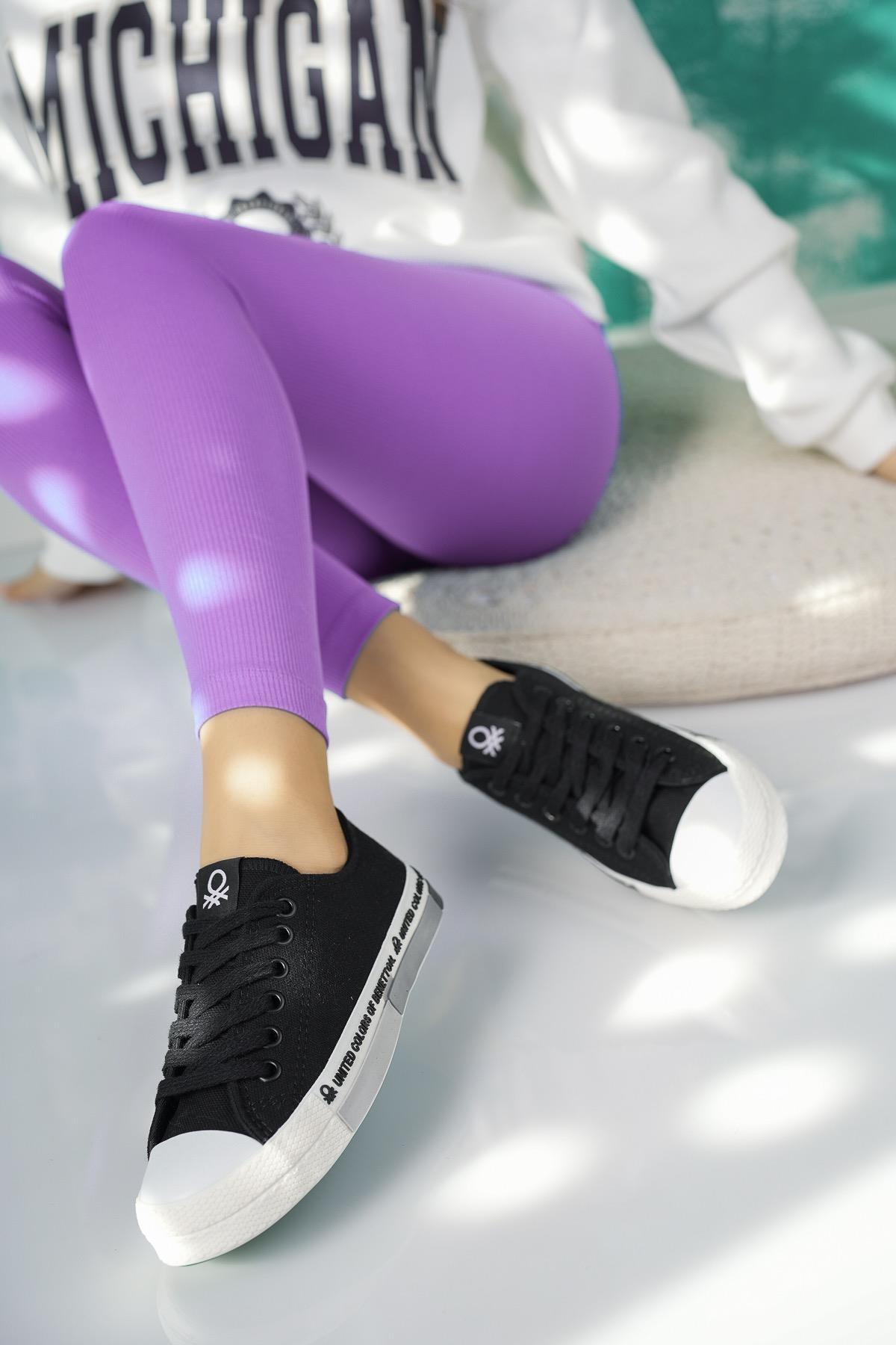 Benetton 70017 Siyah Kısa Kadın Sneakers