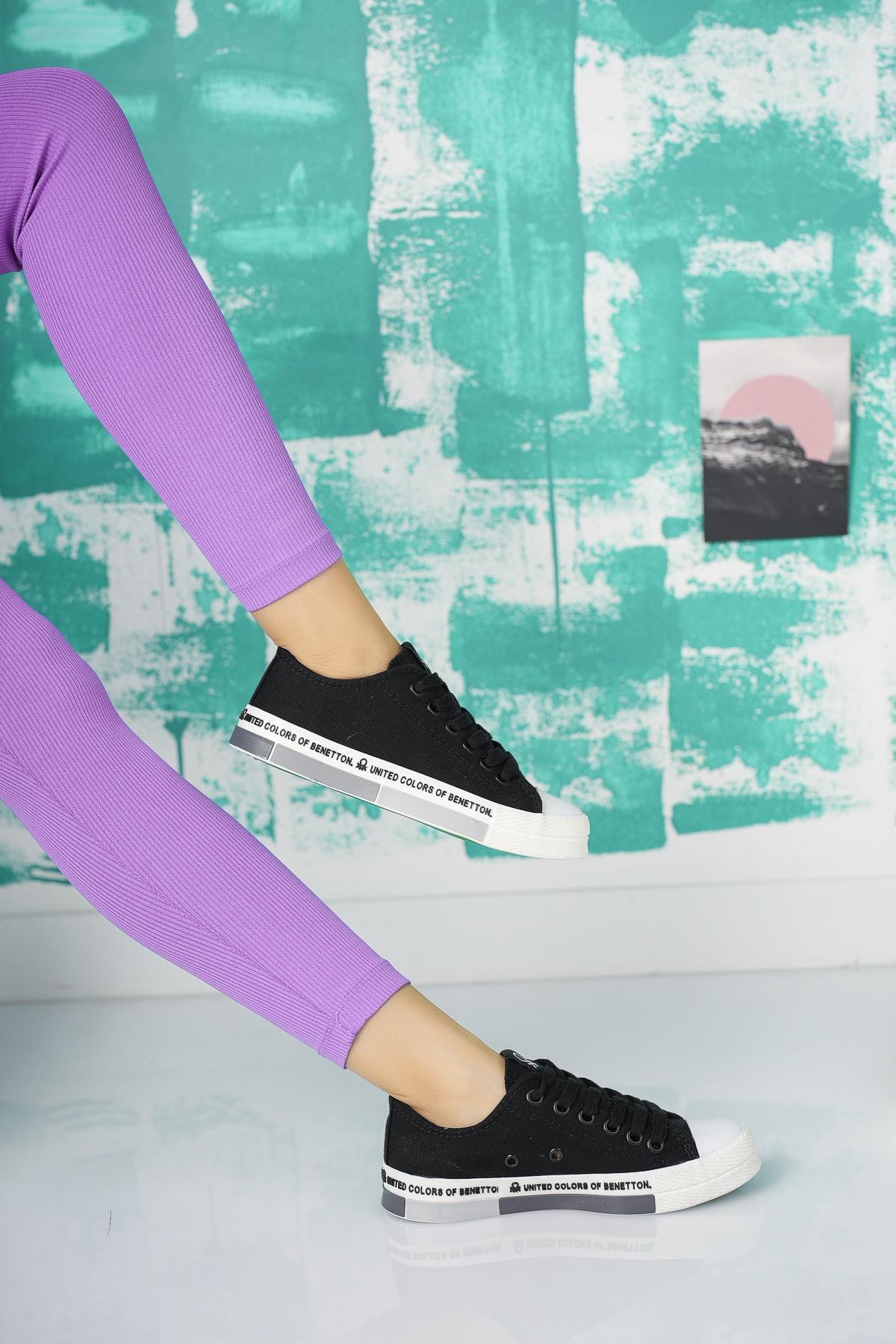 Benetton 70017 Siyah Kısa Kadın Sneakers