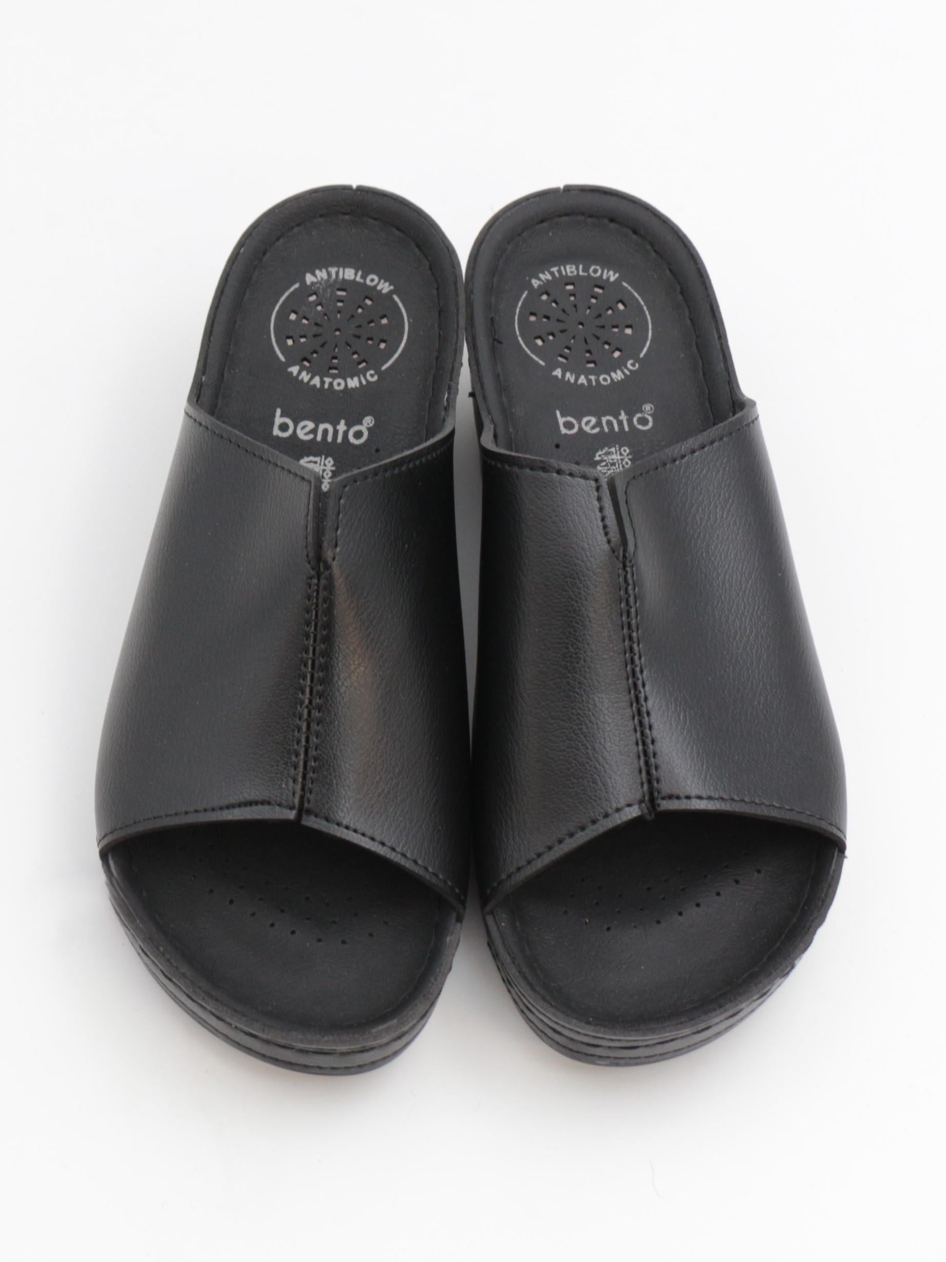 Bento 15069 Siyah 36-41 Anatomik Dolgu Kadın Terlik