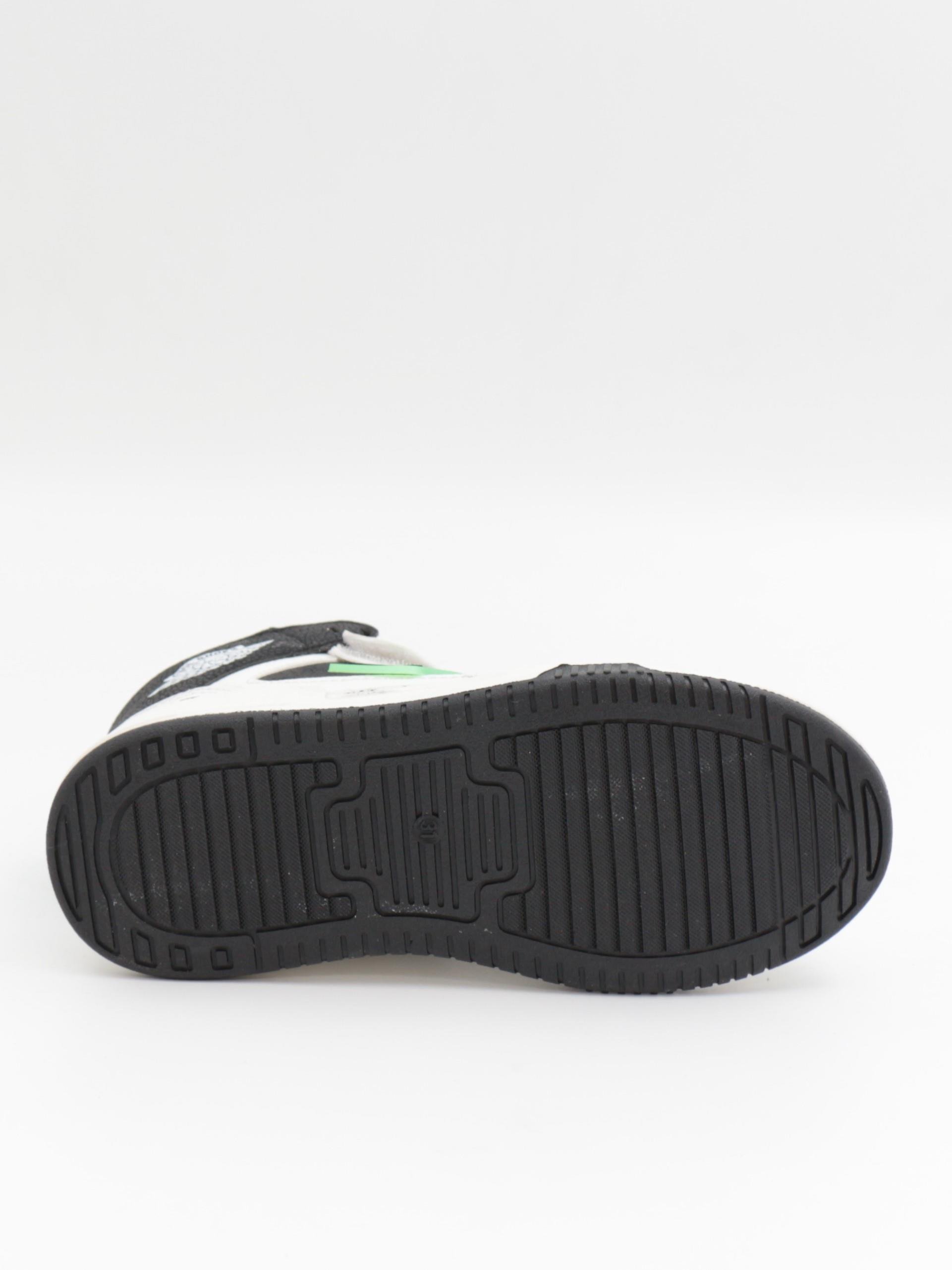 Cool King 31-36 Siyah Yeşil Boğazlı Cırtlı Çocuk Spor Ayakkabı