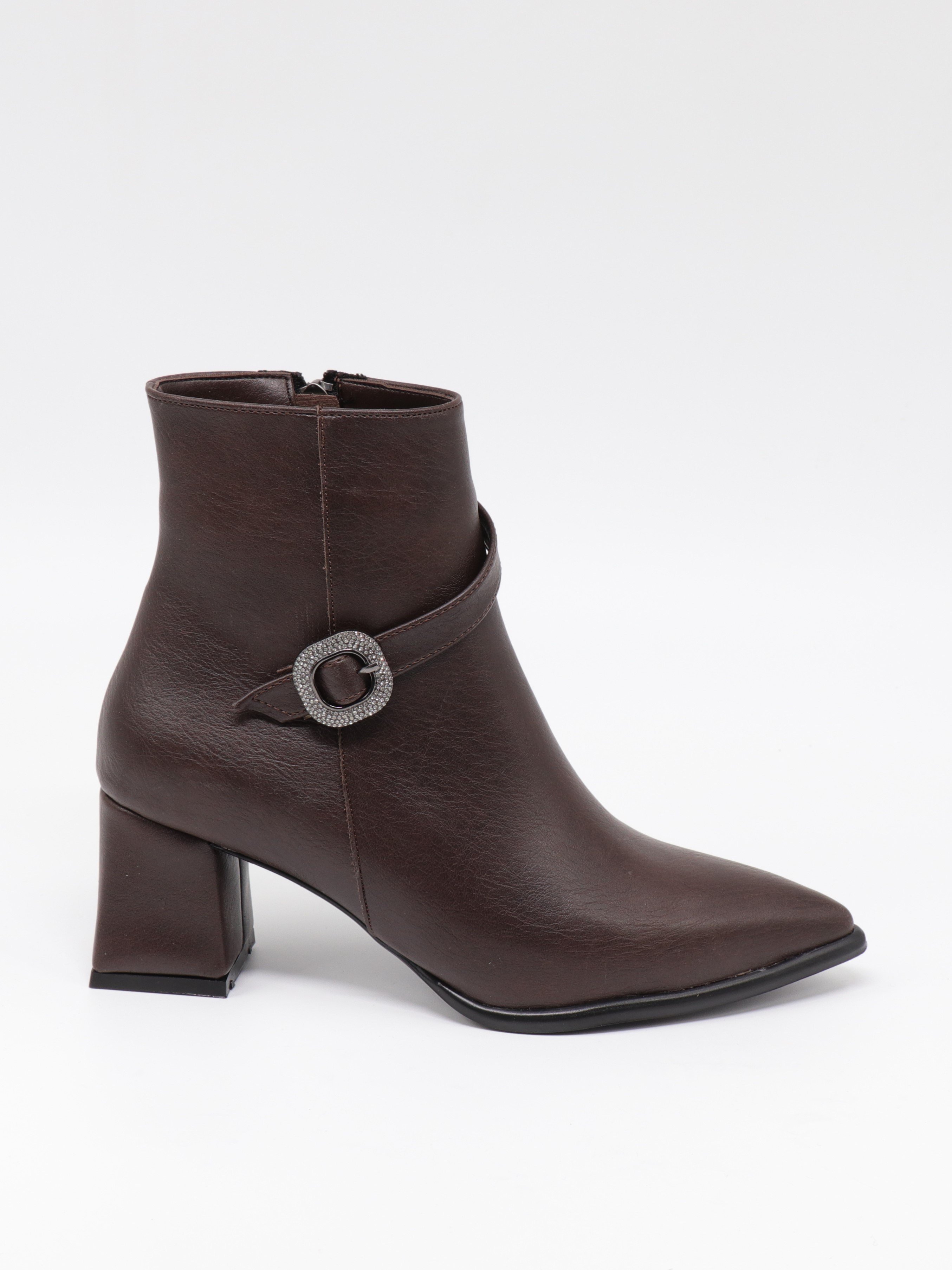 Nesil Shoes Delux 815 Kahve Topuklu Kadın Kışlık Bot