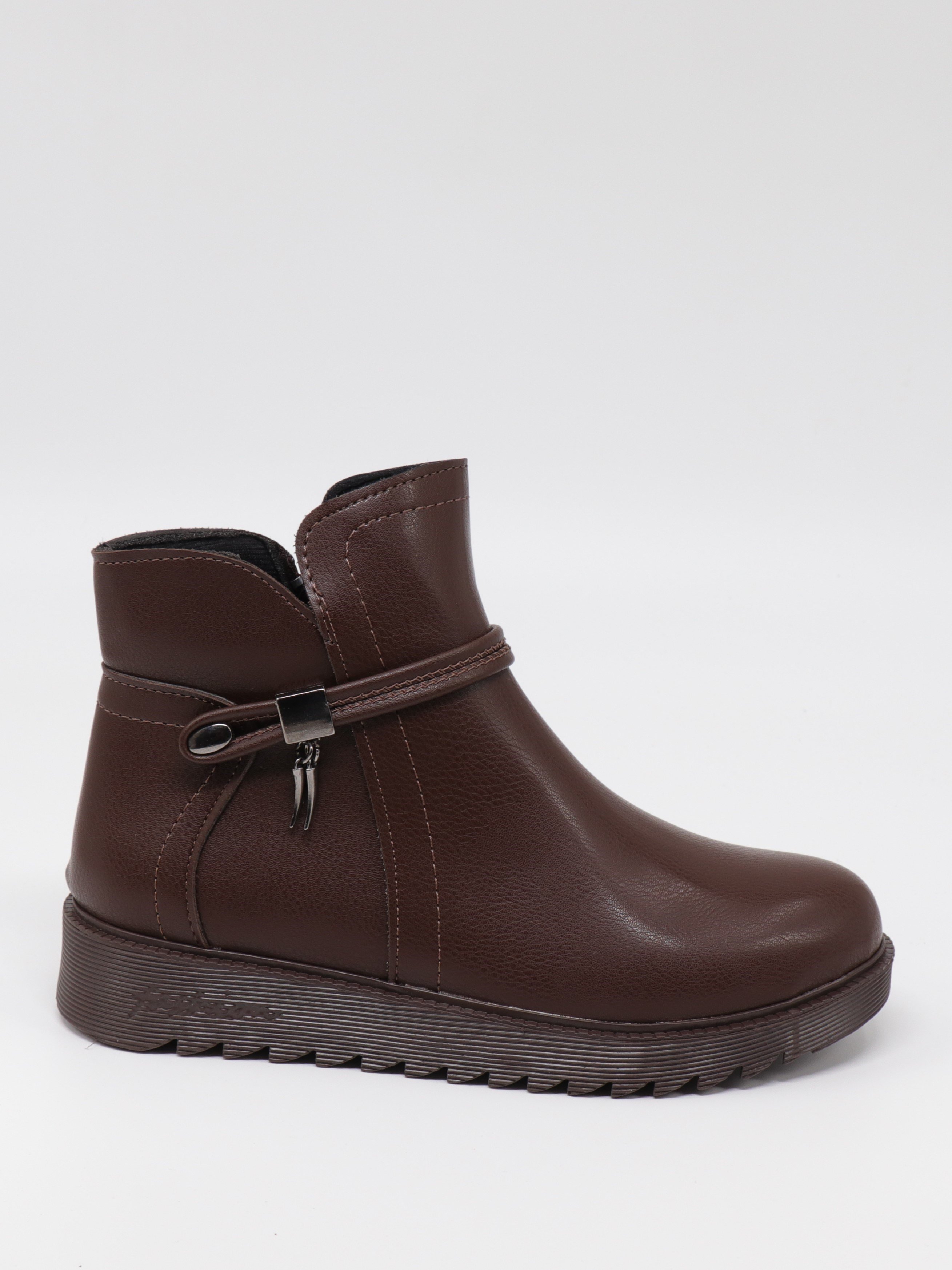 Nesil Shoes Dvm 1001 Kahve Kadın Fermuarlı Kışlık Bot