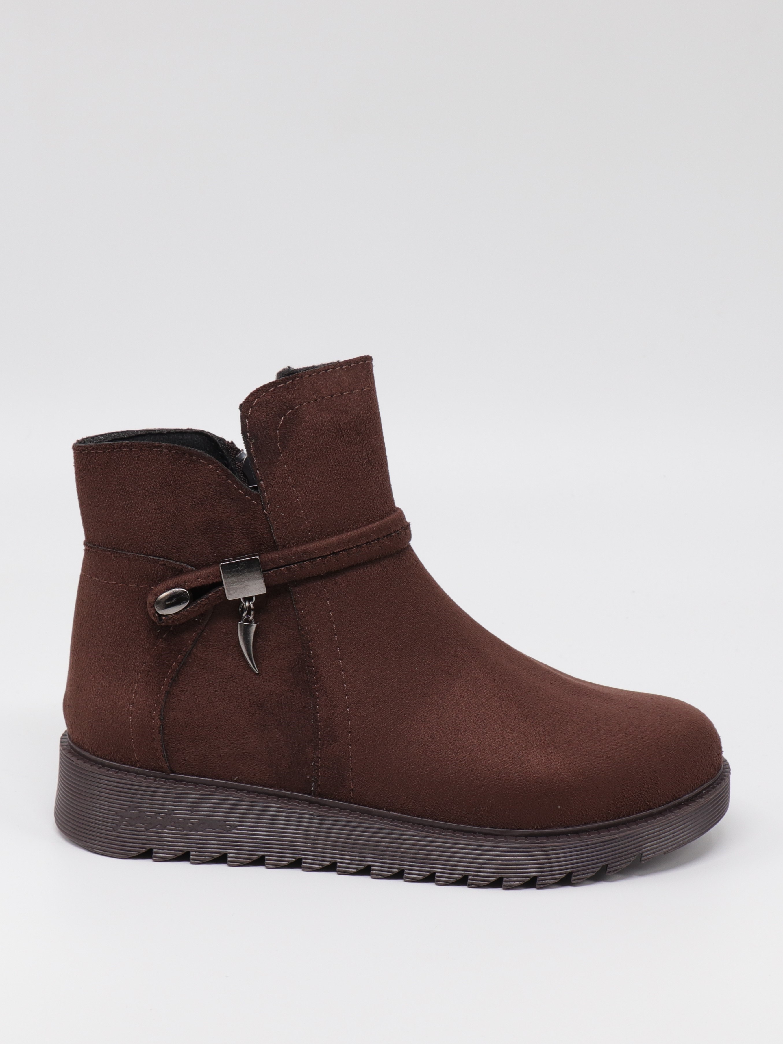 Nesil Shoes Dvm 1001 Kahve Süet Kadın Fermuarlı Kışlık Bot