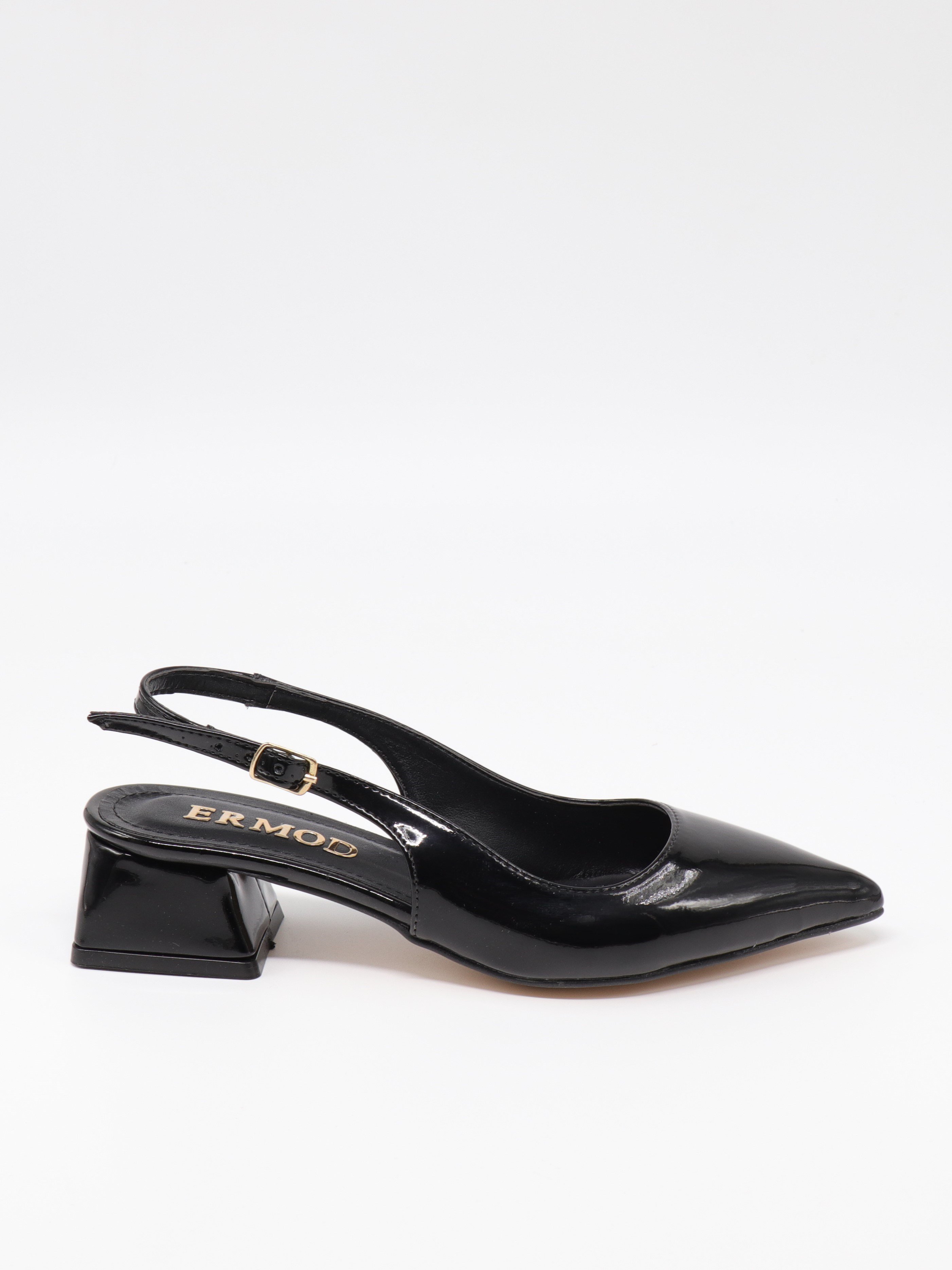 Nesil Shoes Ermod 2601 Siyah Rugan Arkası Açık Kadın Ayakkabı