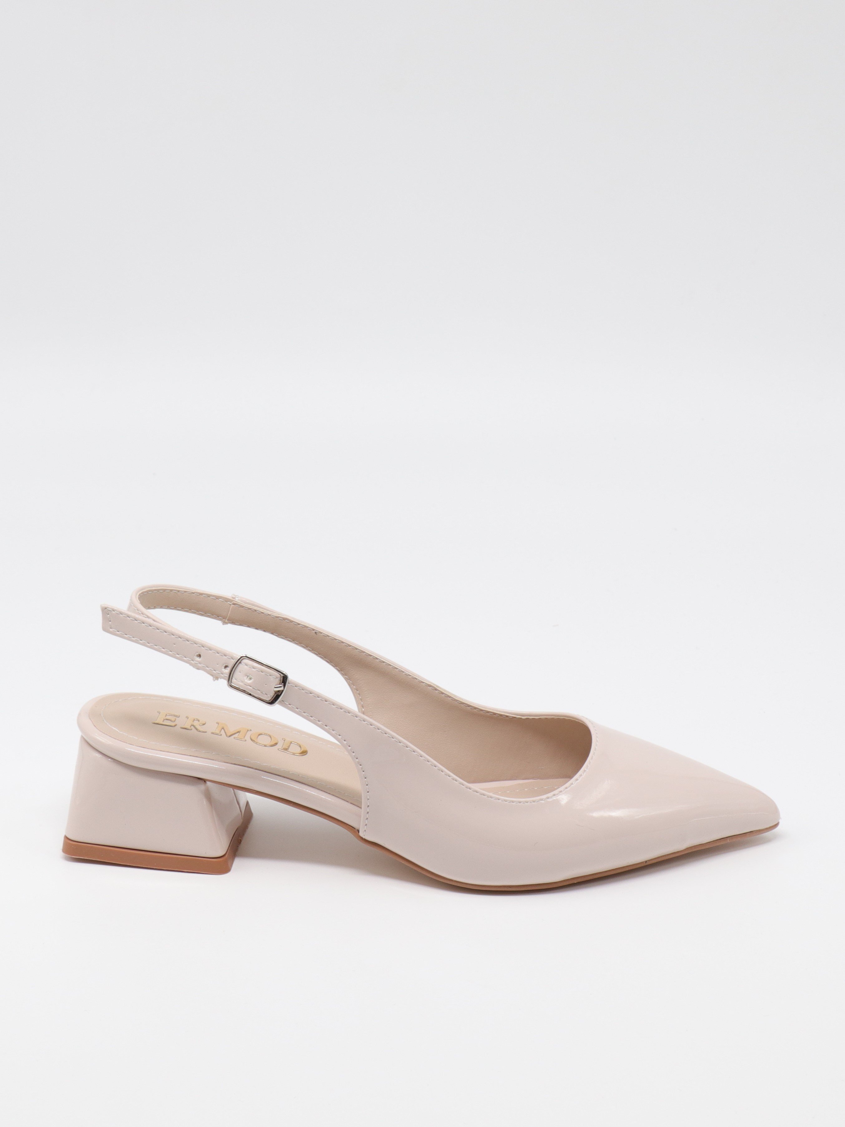 Nesil Shoes Ermod 2601 Ten Rugan Arkası Açık Kadın Ayakkabı