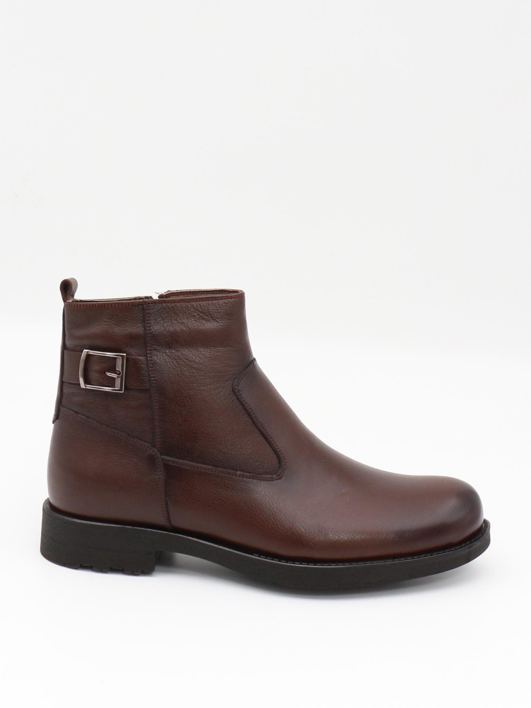 Fermend 143 Kahve Hakiki Deri Kürklü Erkek Bot