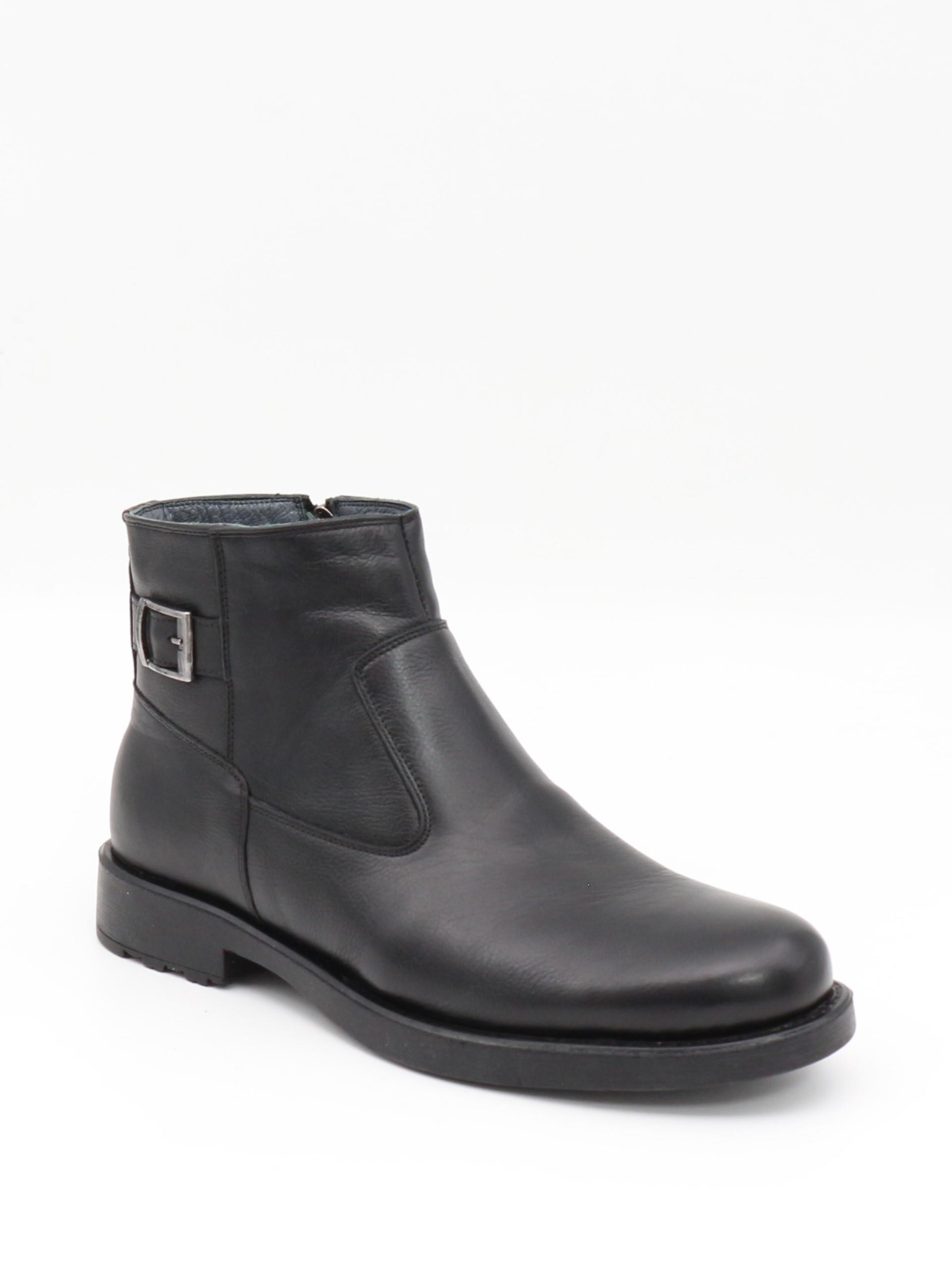 Fermend 143 Siyah Hakiki Deri Kürklü Erkek Bot