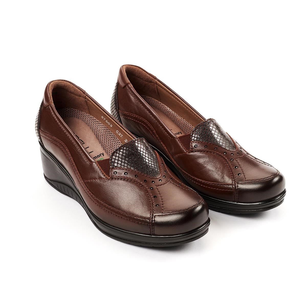 Forelli Rosa 57603 Taba Hakiki Deri Dolgu Kadın Ayakkabı